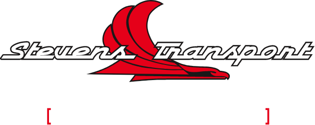 Image of Stevens Transport Logo, white with black outline